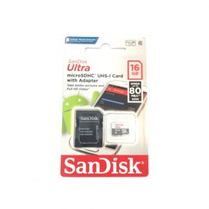 کارت حافظه سن دیسک مدل Ultra سرعت 80MBps ظرفیت 16 گیگابایت همراه با آداپتور