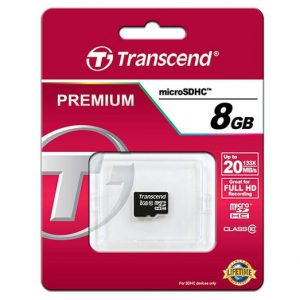 کارت حافظه میکرو اس دی ترنسند مدل Premium133x سرعت 20MBps ظرفیت 8 گیگابایت