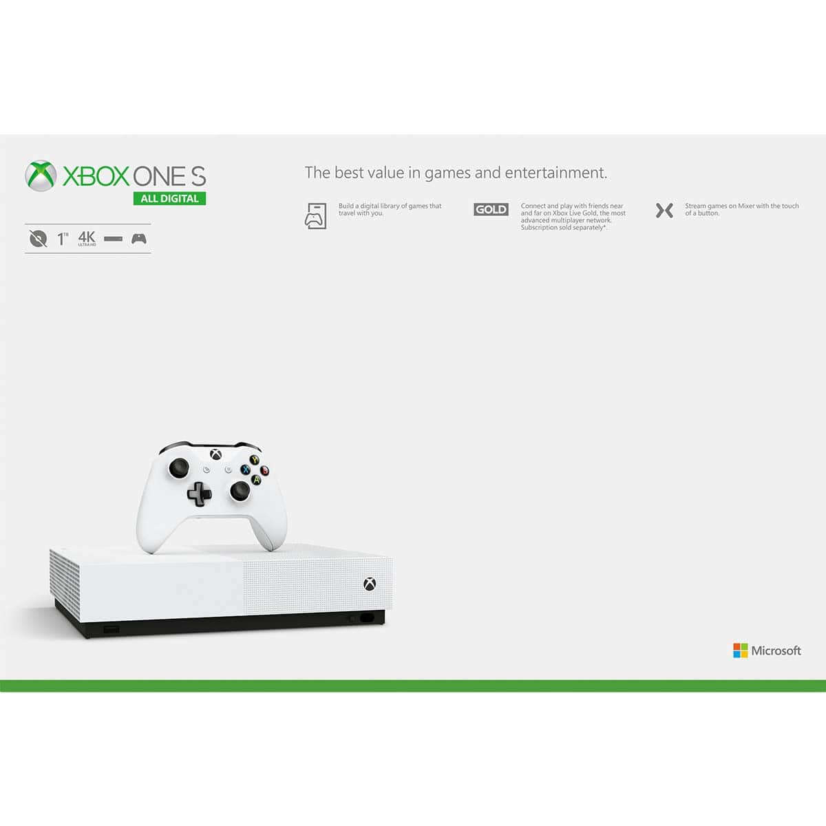 Xbox One S 1TB All-Digital Edition Console 2 Xbox One S 1TB All-Digital Edition Console 2